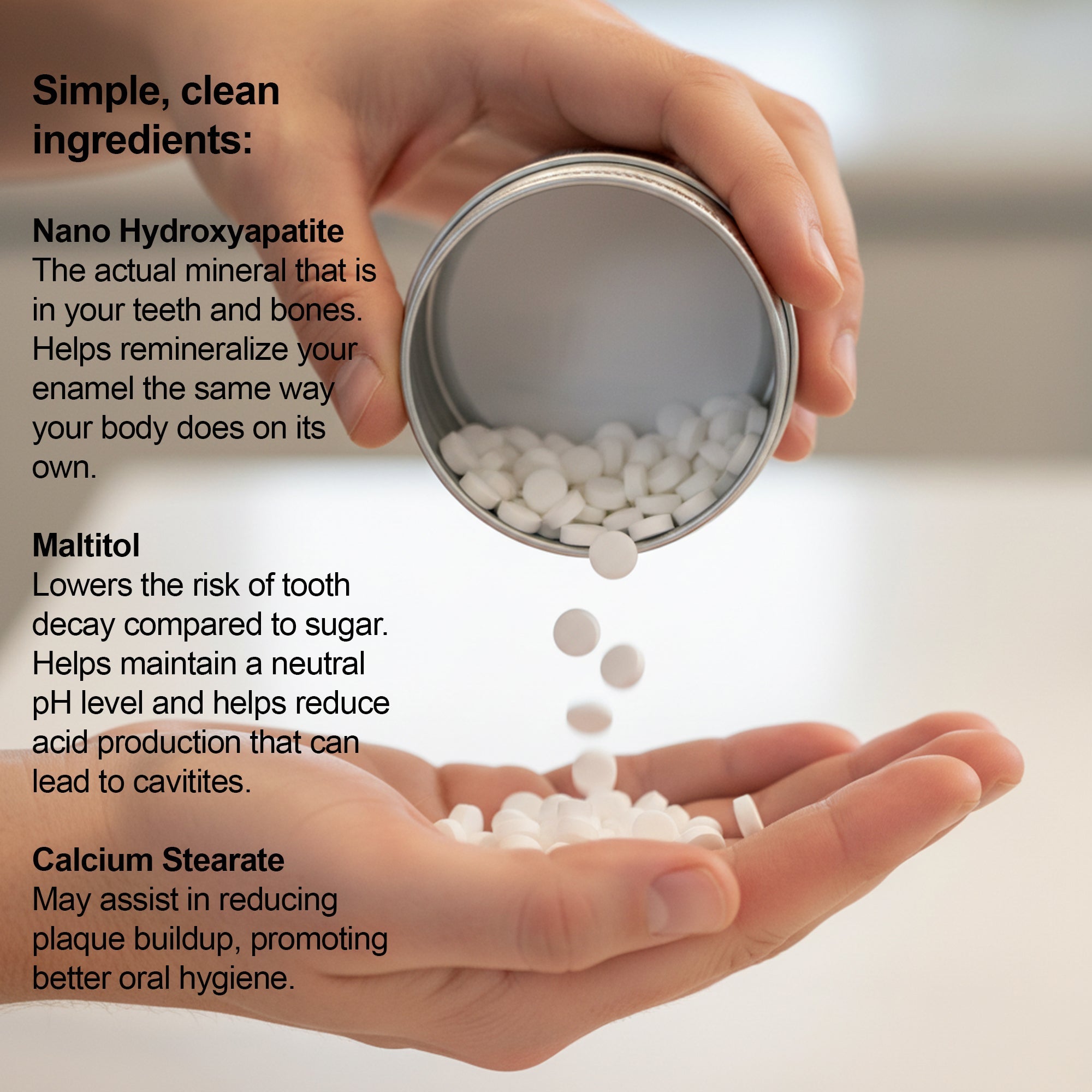 Nano Hydroxyapatite Xylitol-free Peppermint Mint Tin